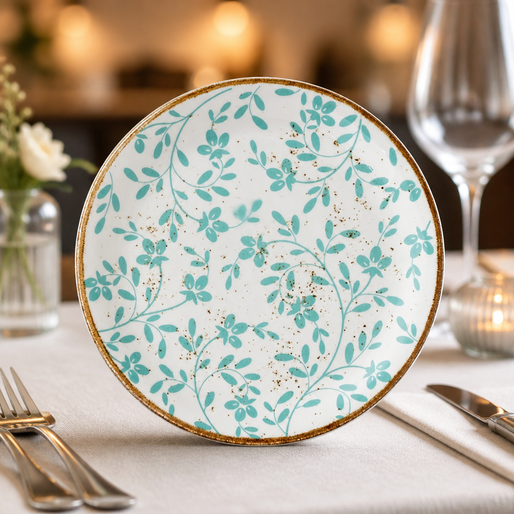 202mm Commercial Coupe Plates Aqua - 12 Pack for Catering