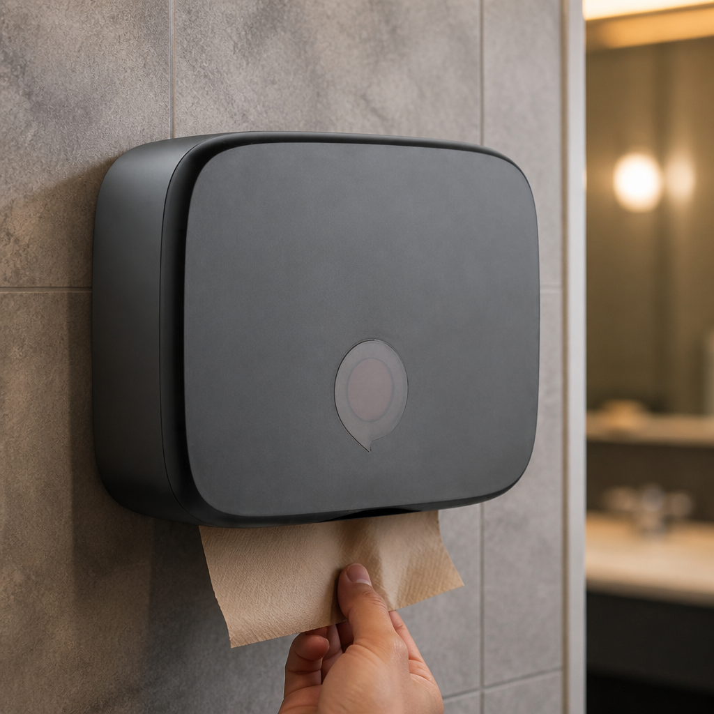 Slim Black Commercial Hand Towel Dispenser for Paper Towels
