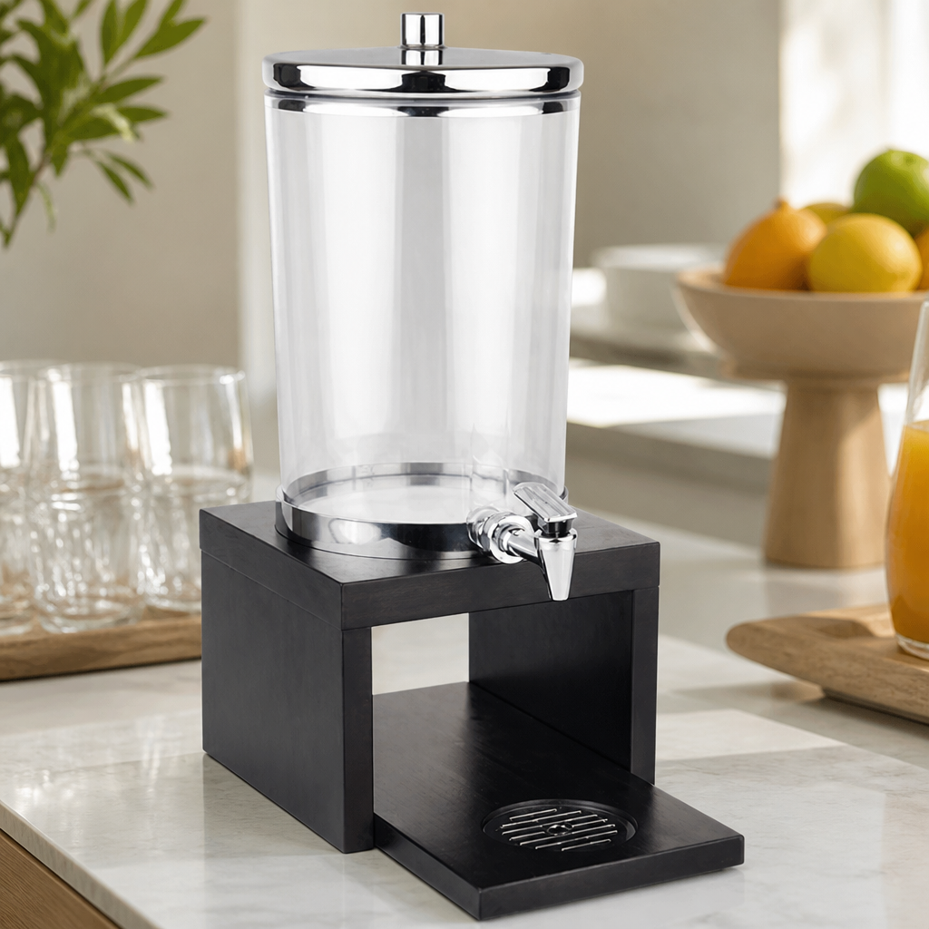 6L Commercial Juice Dispenser with Elegant Wood Base