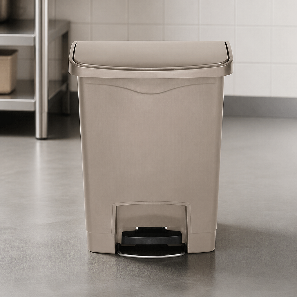 30L Commercial Step-On Pedal Bin in Beige