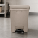 30L Commercial Slim Jim Step-On Pedal Bin Beige