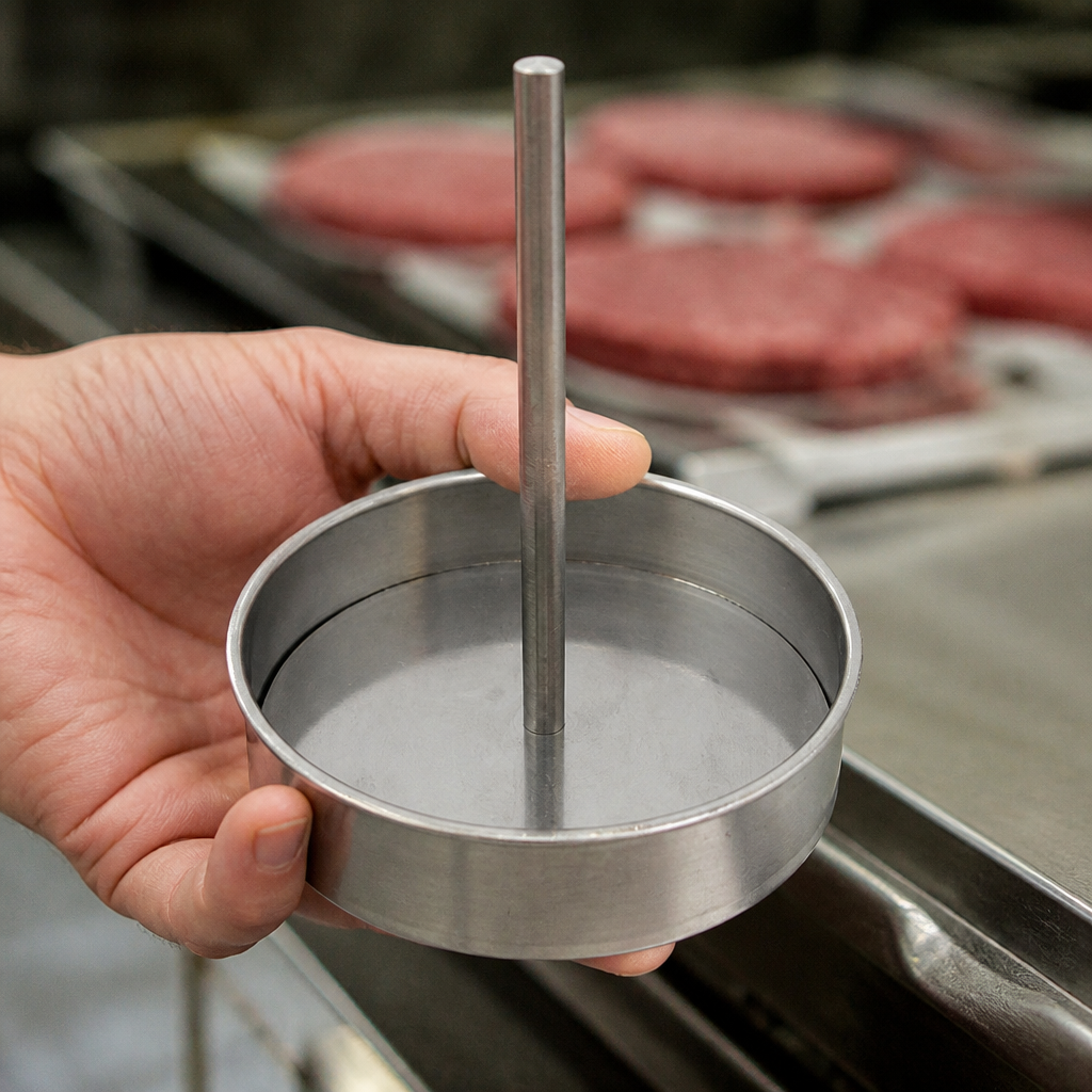 130mm Commercial Adjustable Burger Press Mould for food prep
