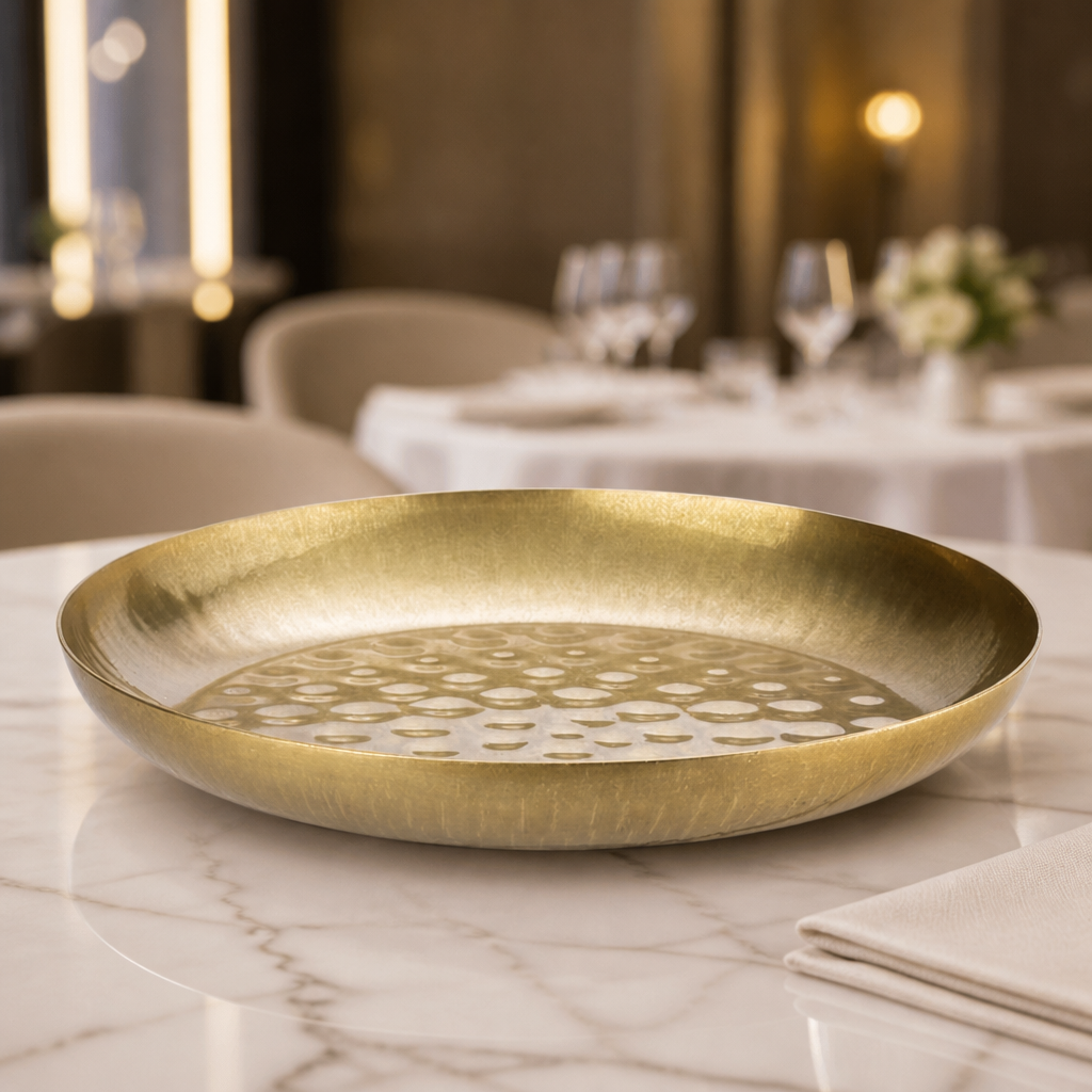 Commercial Seafood Serving Bowl 295mm Vintage Gold Finish