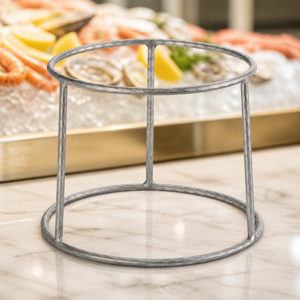 Large Commercial Seafood Tower Stand Vintage Steel 195x155mm