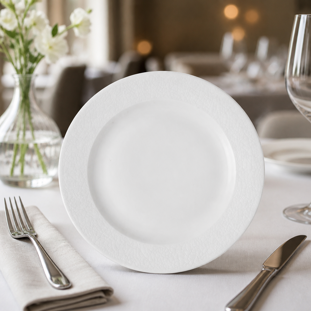 Commercial Footed Plates 276mm Super Vitrified Ceramic 12 Pack