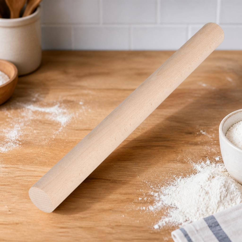 Commercial 18 Inch Wooden Rolling Pin for Catering Kitchens