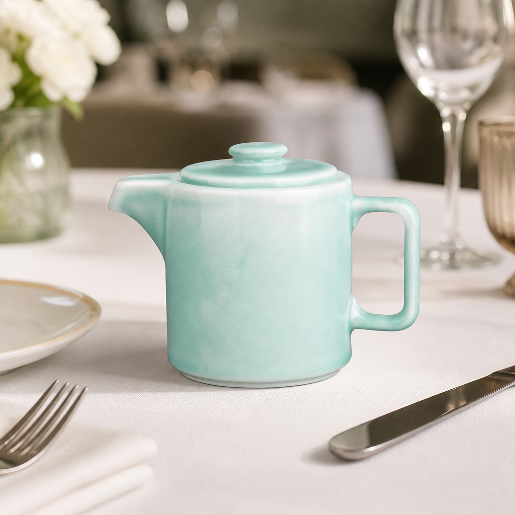 Commercial Porcelain Teapots 450ml with Stainless Steel Infuser