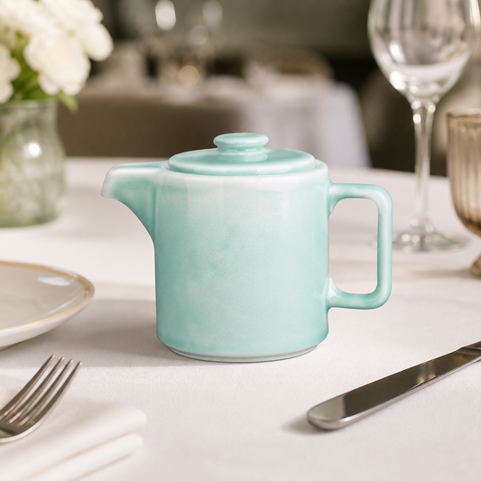 Commercial Porcelain Teapots 450ml with Stainless Steel Infuser