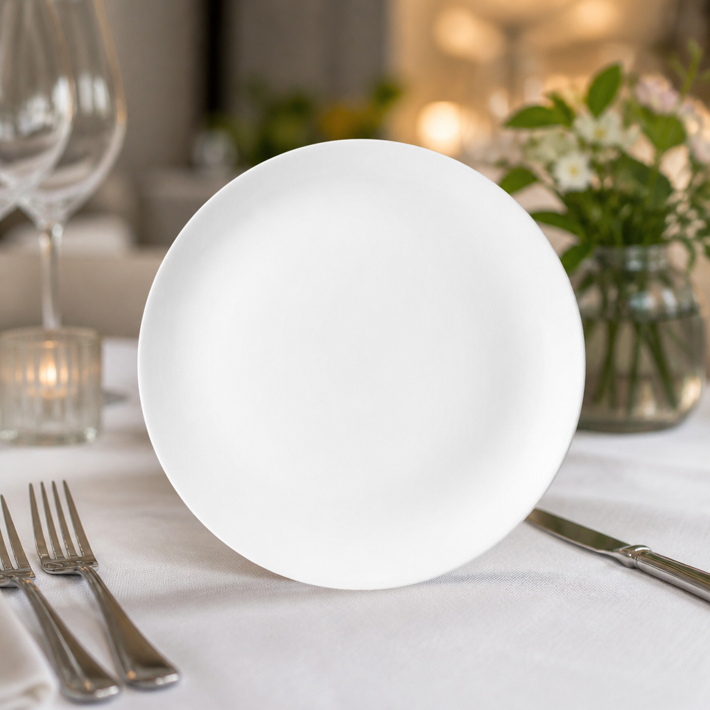 Commercial Coupe Plates 228mm Rimless - 12 Pack