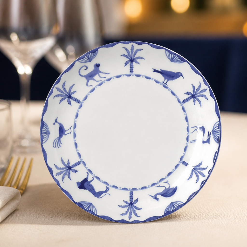 Commercial Coupe Plates 165mm Deep Blue Pattern 12 Pack