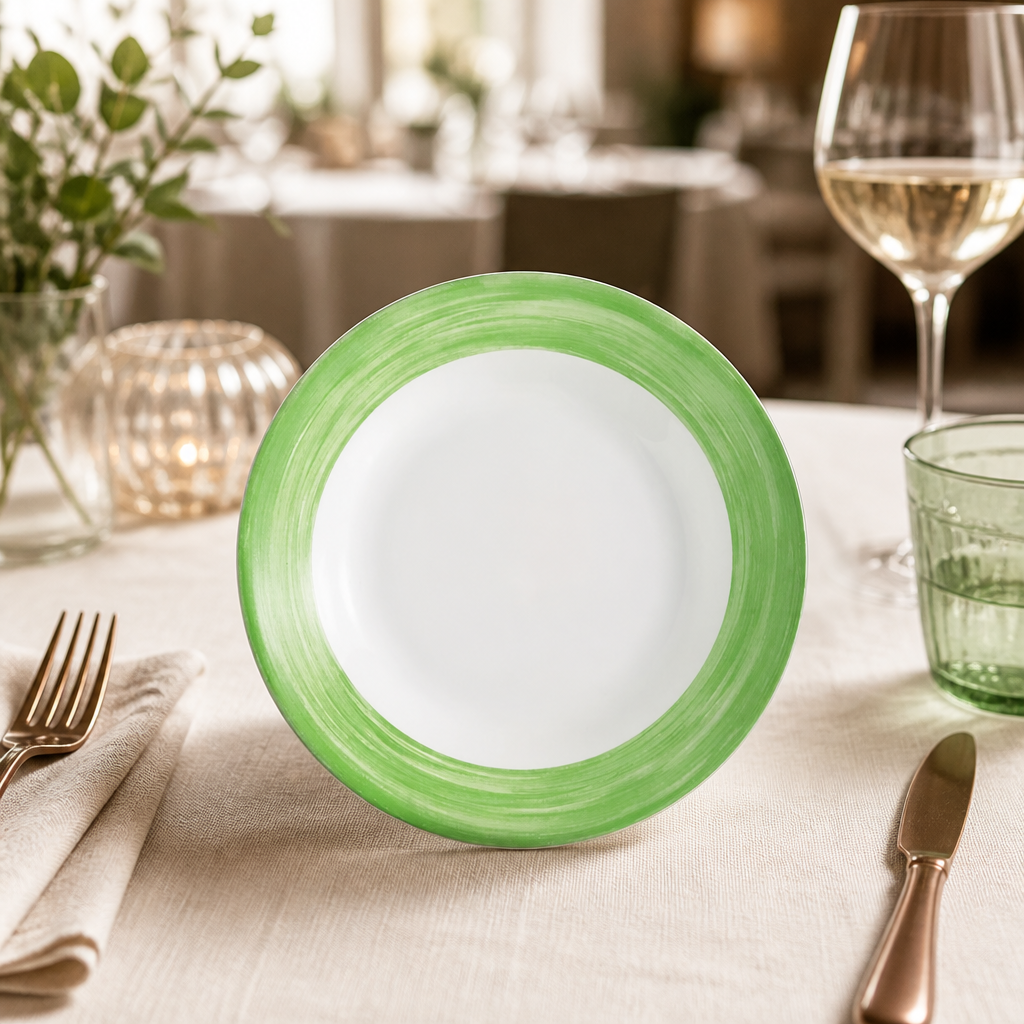 Commercial Brush Soup Plates 225mm Pack of 12 for Foodservice