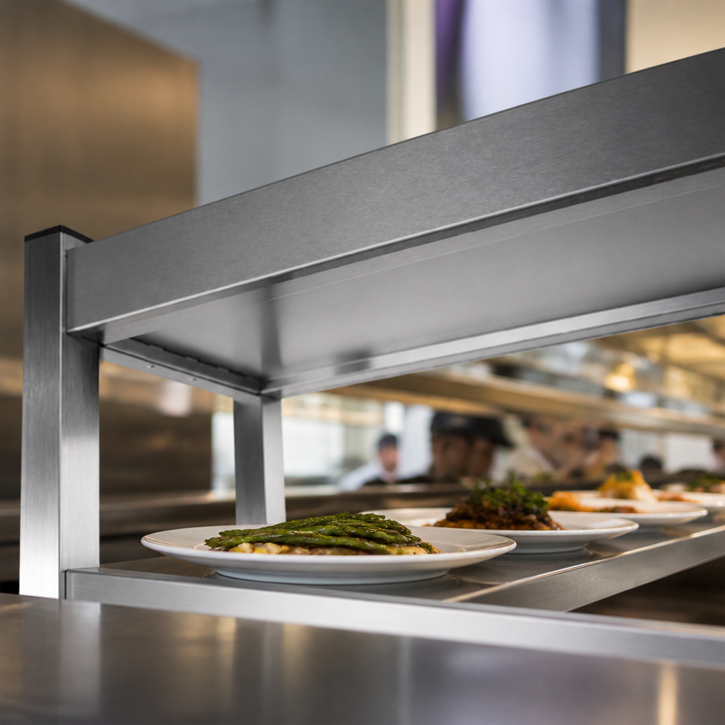 Commercial Two-Tier Ambient Overshelves for Hot Cupboards