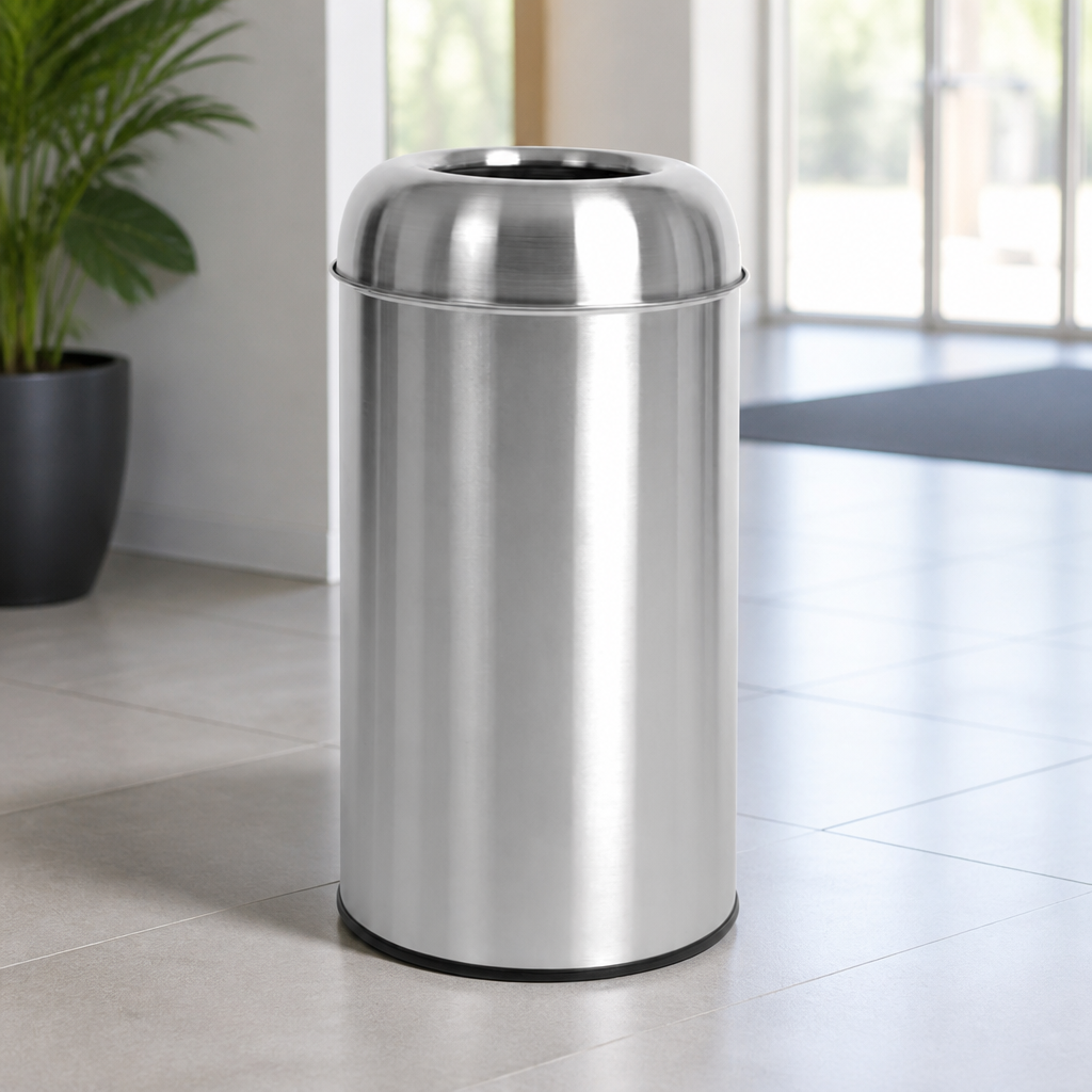 Commercial 40Ltr Stainless Steel Open Top Bullet Bin