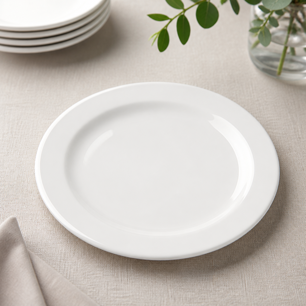Commercial Plain Whiteware Plates 254mm Round 24 Pack
