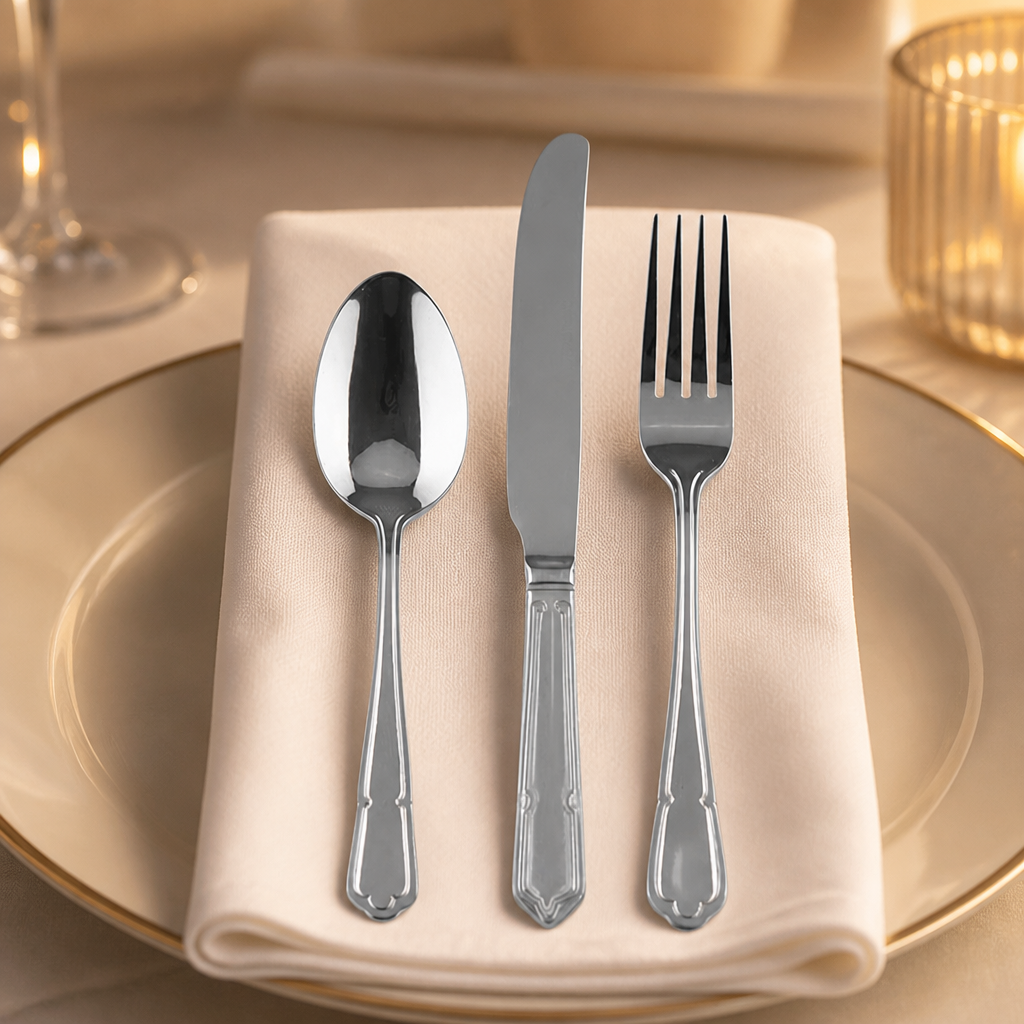 Commercial Cutlery Sample Set - 3 Pack Stainless Steel Design