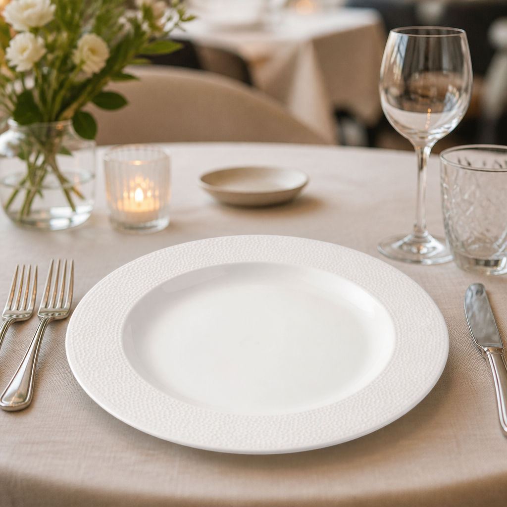 Commercial Wide Rim Plates 305mm Super Vitrified Ceramic