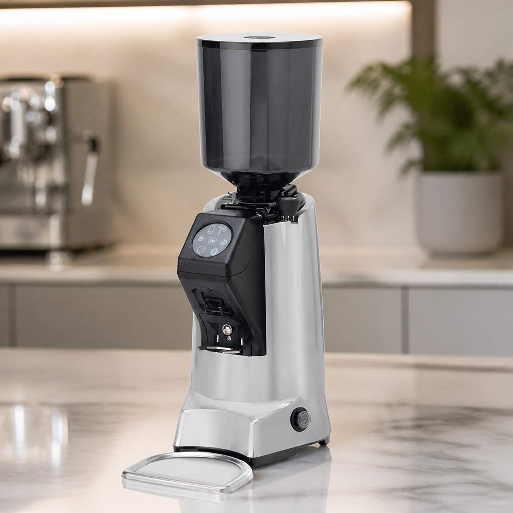 Commercial Coffee Grinder with Adjustable Grinding and Dose Counter