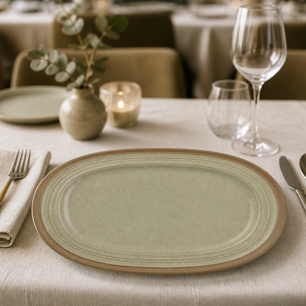 Commercial Stoneware Oval Plates 320mm - 6 Pack