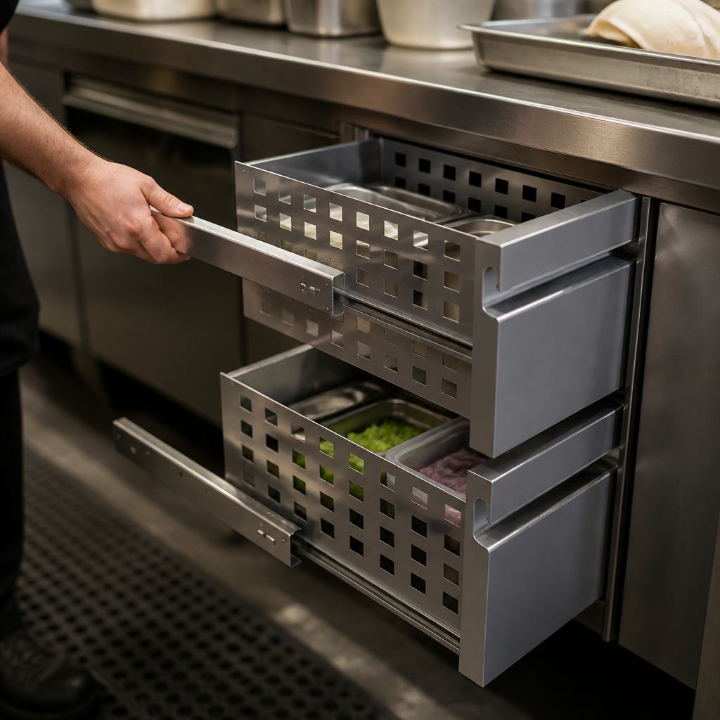 1/2GN Stainless Steel Commercial Counter Drawer Kit Set of 2