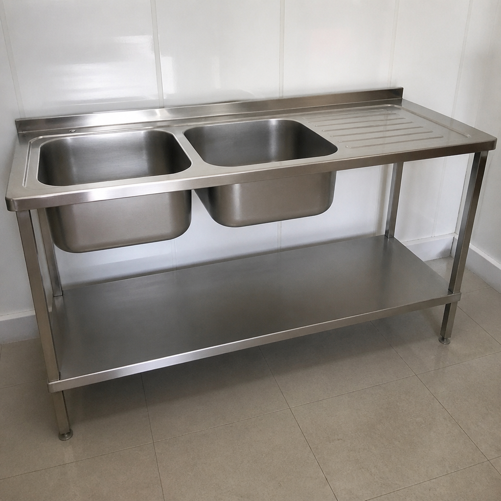 Commercial Stainless Steel Sink with Right Hand Drainer 1800mm