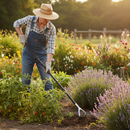 Premium Heavy Duty Garden Hoe Handle 48" with Forged Carbon Steel Head and Tubular Steel Shaft