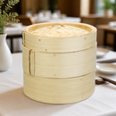 600ml Bamboo Food Steamer Serving Basket 2-Tier Design