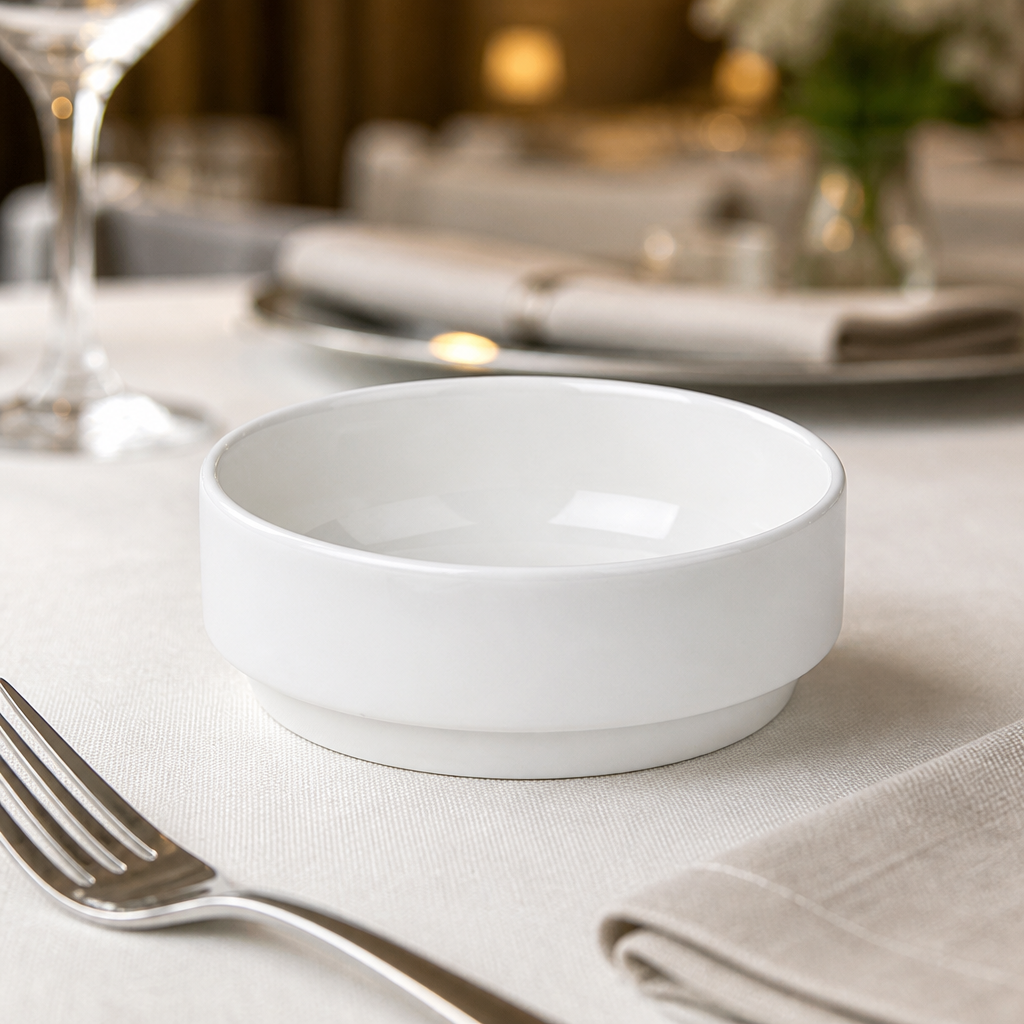 Commercial stackable bowls 120mm 300ml bone china 12 pack