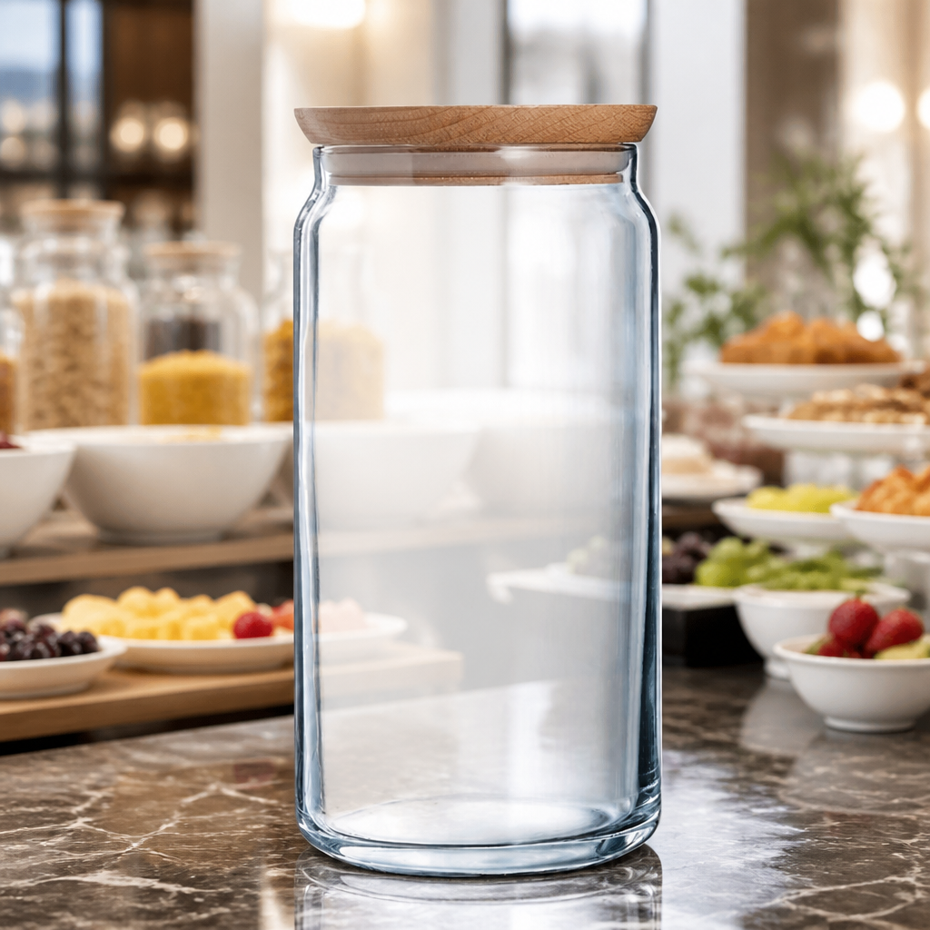 1.5Ltr Commercial Biscotti Jars with Airtight Wooden Lids