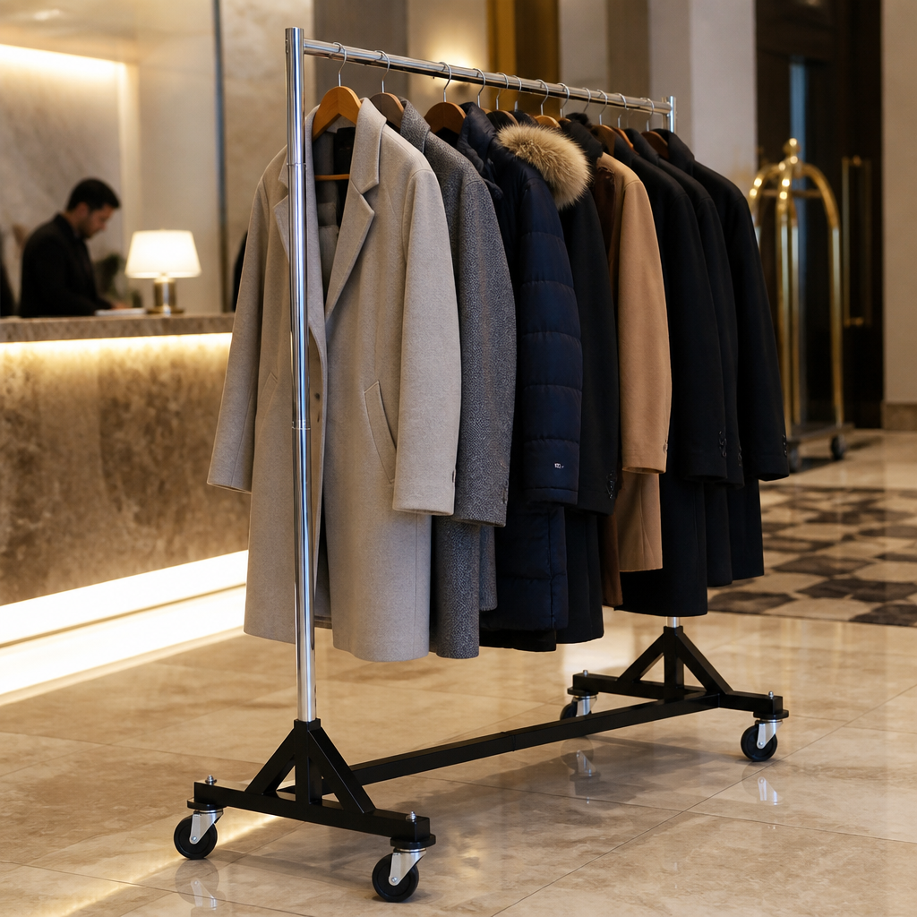 Commercial Heavy-Duty 1700mm Capacity Black Chrome cloakroom solution