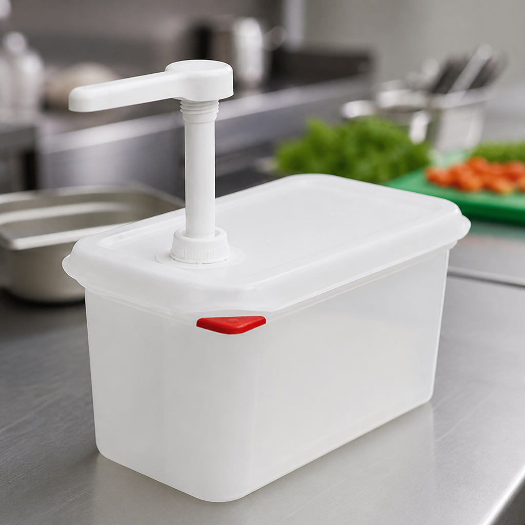 Commercial Sauce Dispenser with Pump 4.3L Capacity Clear