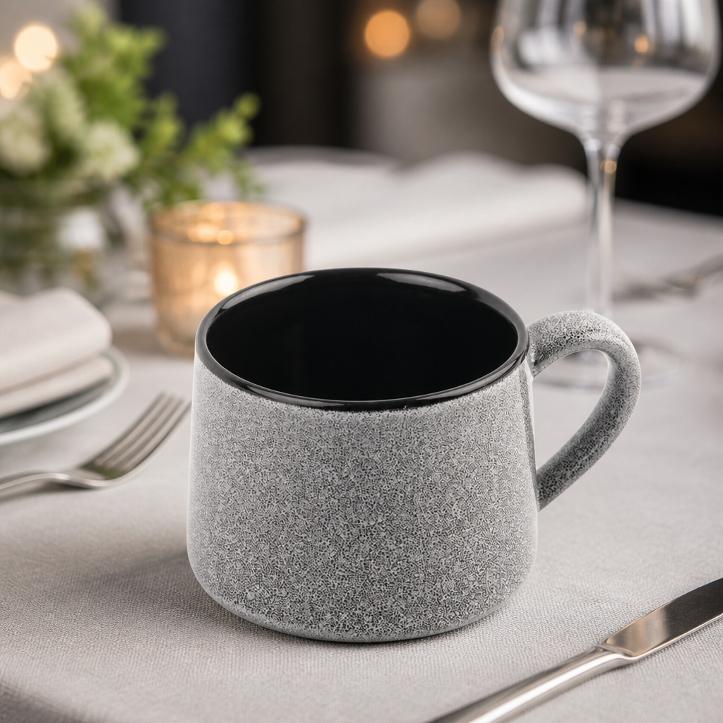 Commercial Mineral Cups 285ml Grey Porcelain - 6 Pack