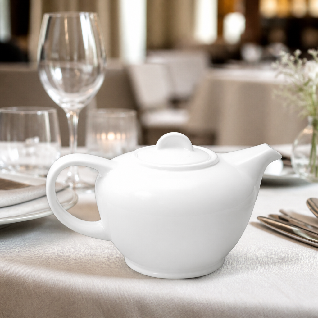 Commercial 1L Teapot Fine China Set of 6 for Catering
