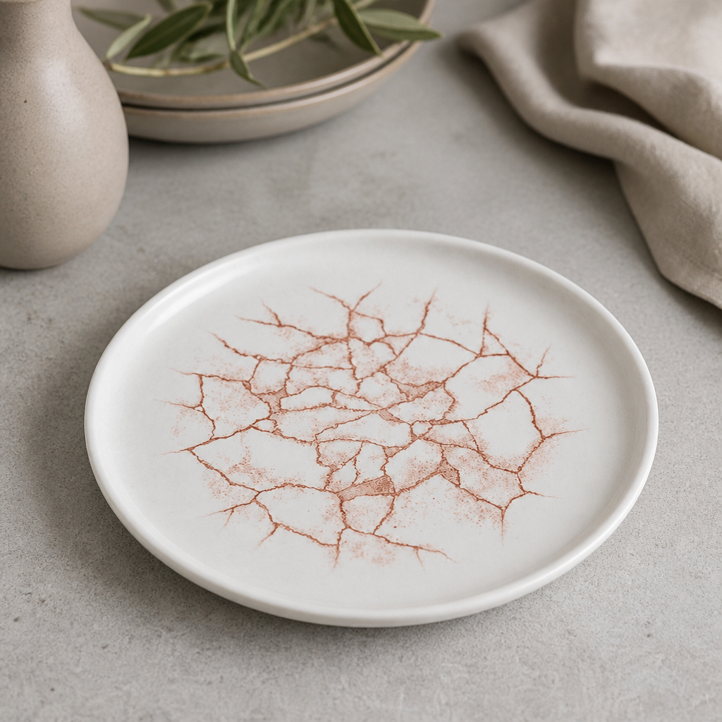 Commercial Kintsugi Walled Plates Coral 220mm - 6 Pack