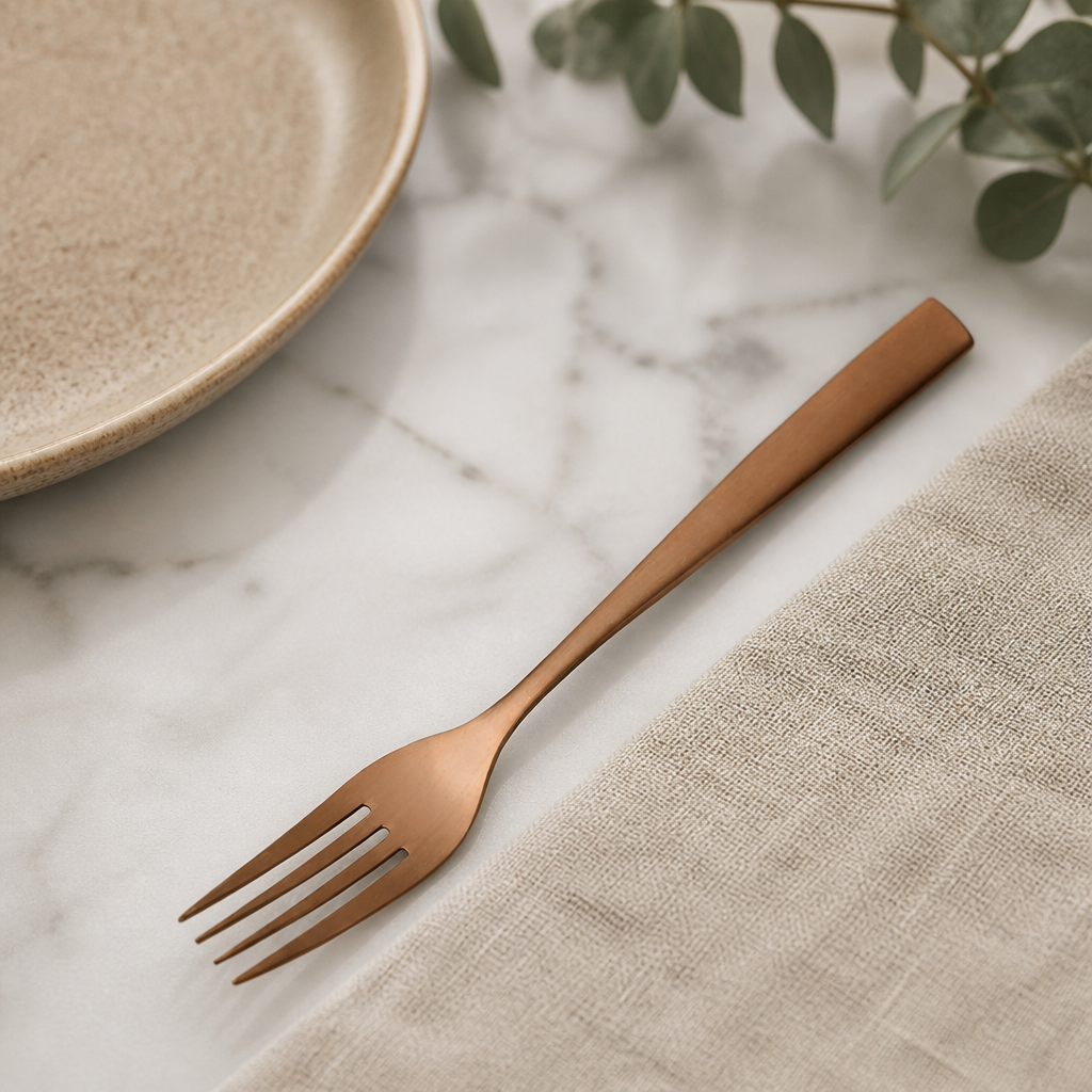 Copper Table Forks 12 Pack Commercial Cutlery Set