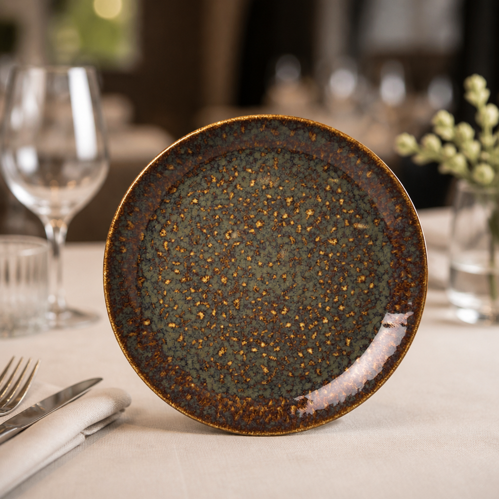 Commercial Coupe Plates Amber 280mm Porcelain 12 Pack