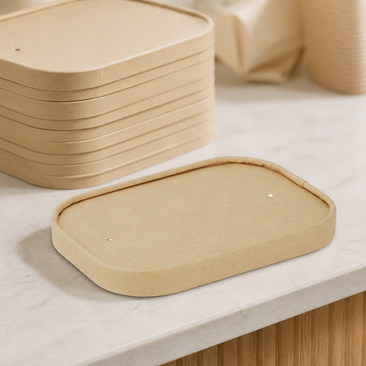 Commercial Recyclable Paper Lids for Takeaway Containers 300 Pack