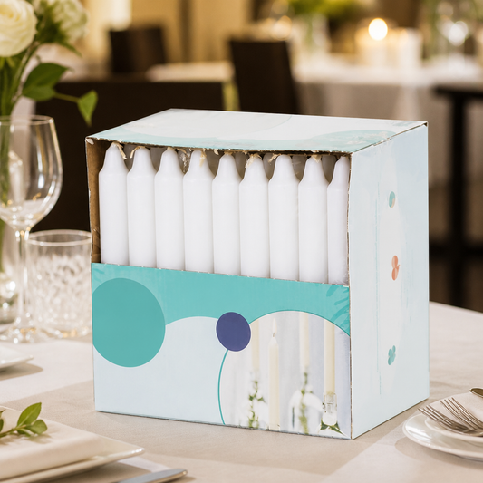 Commercial Table Candles 7 Inch Drip-Free Burn 45 Pack