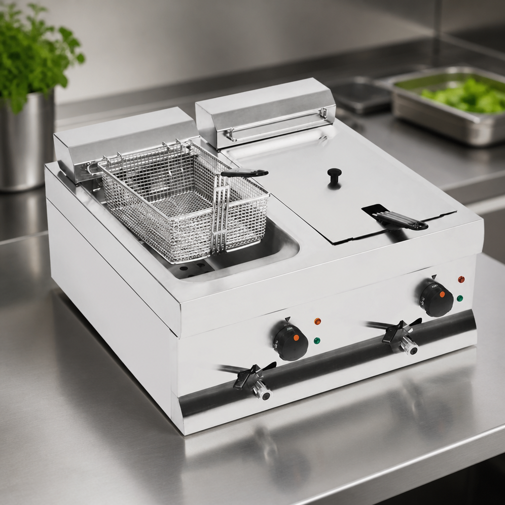 Countertop Electric Fryer 2x9L for Fast Commercial Frying