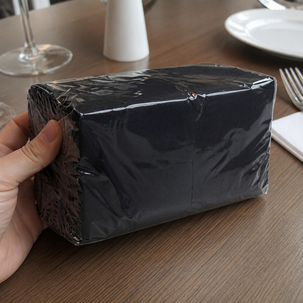 Commercial Black Paper Napkins 25x25cm 2-Ply 2000 Pack