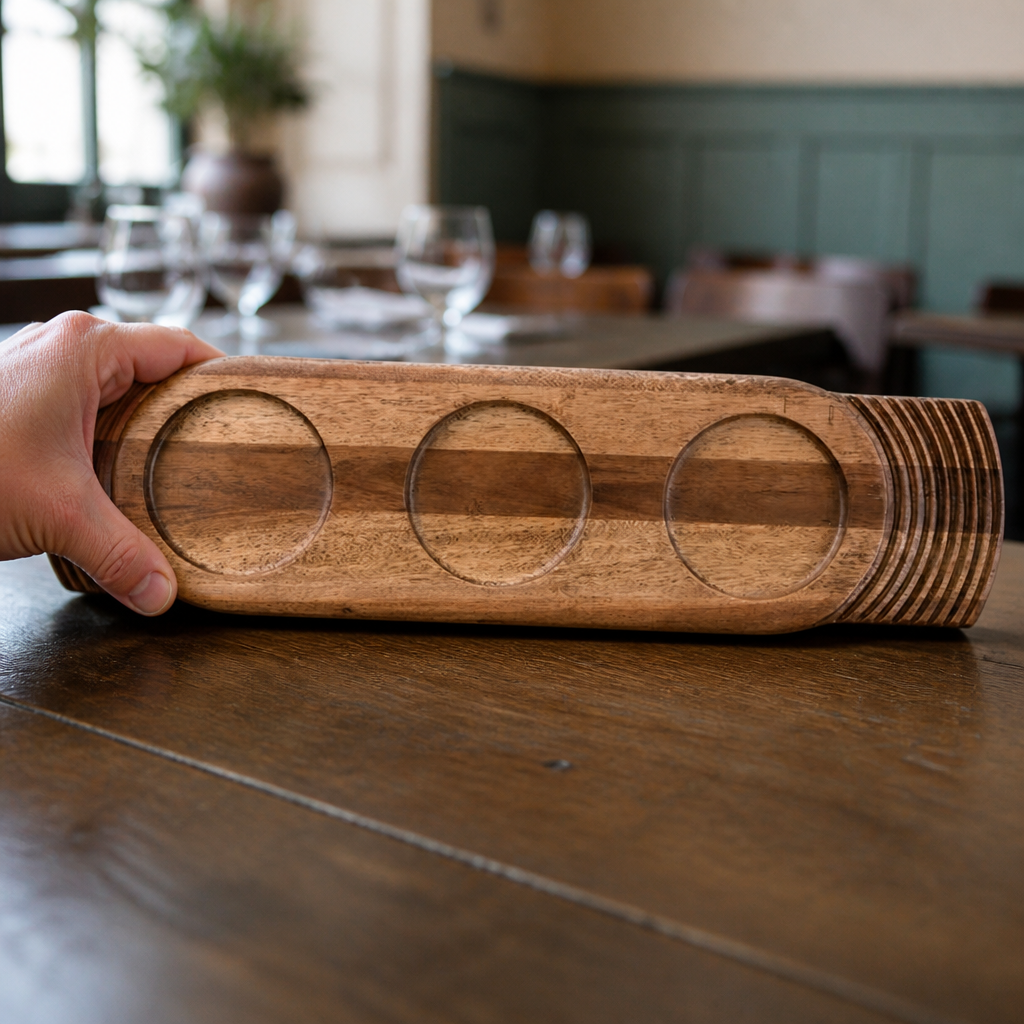 Large Wooden Serving Boards 480mm - 4 Pack Commercial Trivets