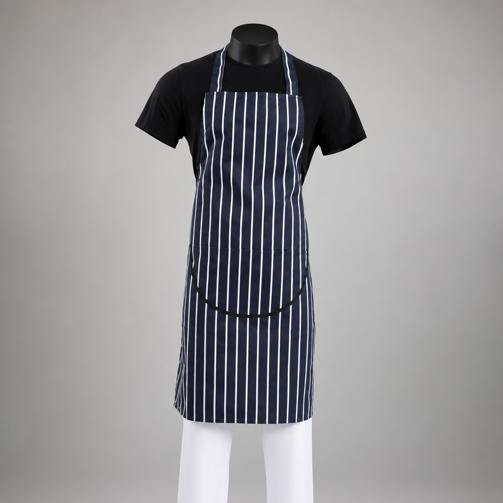 Commercial Butchers Stripe Pocket Bib Apron 710x960mm