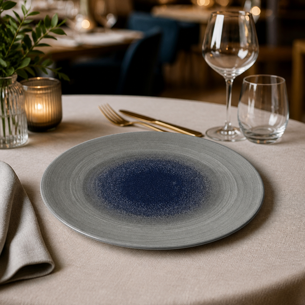 Commercial Aqueous Deep Coupe Plates Grey 239mm 12 Pack