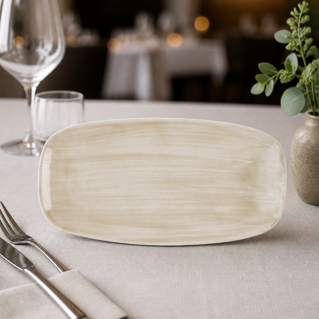 Canvas Natural Chefs Oblong Plates 288x152mm (12 Pack)