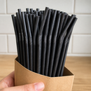 Compostable Bendy Paper Straws Black 250 Pack Commercial Use