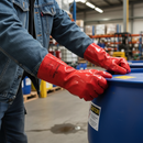 Premium Red PVC Gauntlet 27CM with Comfortable Cotton Lining and Excellent Abrasion Resistance