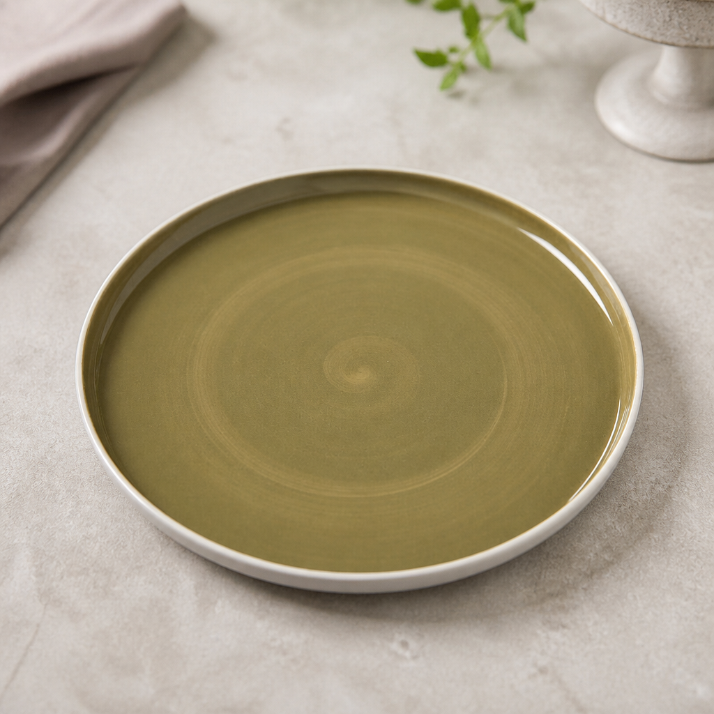 Commercial Stack Plates Olive 285mm for Hospitality Use 6 Pack