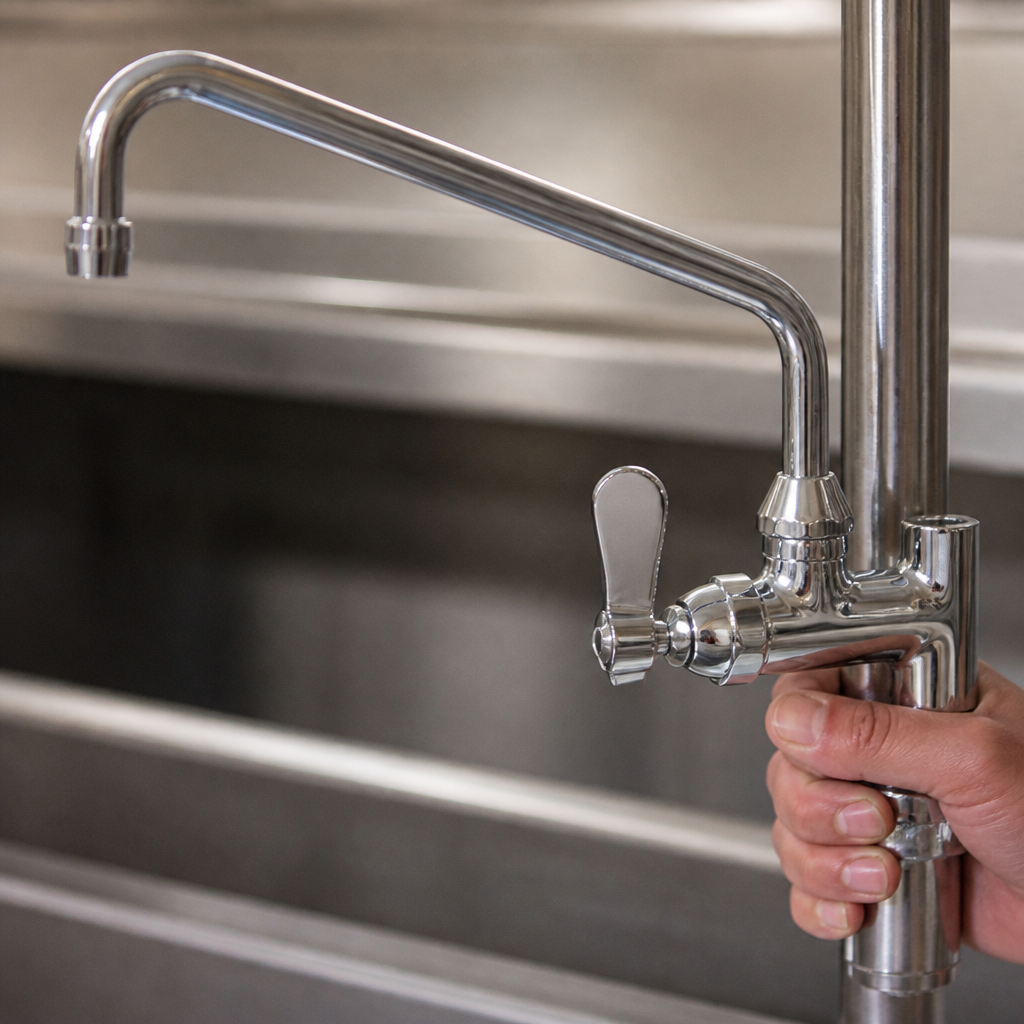 Mid-Faucet Tap for Commercial Pre-Rinse Spray System