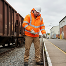 Premium High Visibility Rail Padded Bomber Jacket in Orange with Enhanced Safety Features