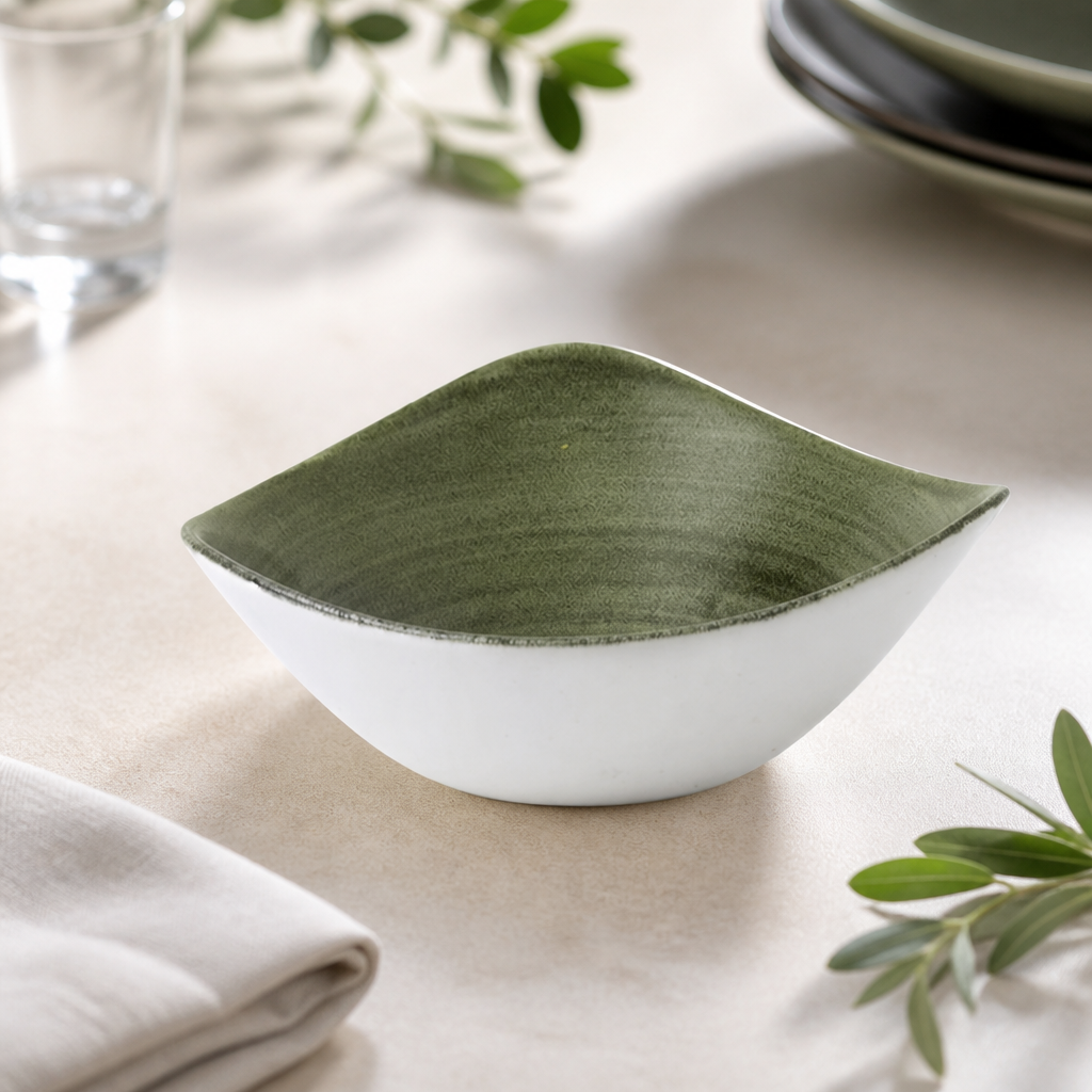 Patina Lotus Bowls Burnished Green 178mm (12 Pack)