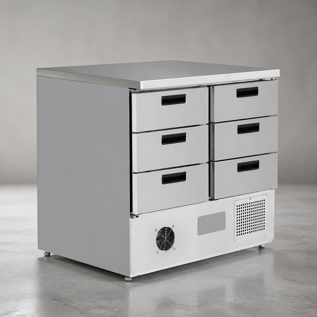 Commercial Refrigerated Counter Fridge 240Ltr with 6 Drawers